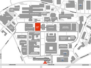 Lageplan des Uniklinikums